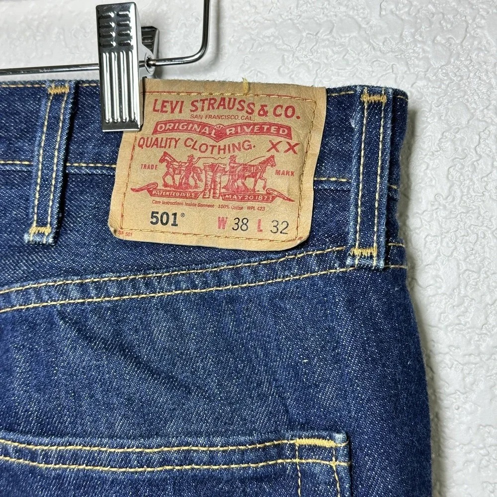 Vtg 2003 Y2K Levi's 501 Button-fly Jeans Dark Barely Worn Unbroken In 38x32